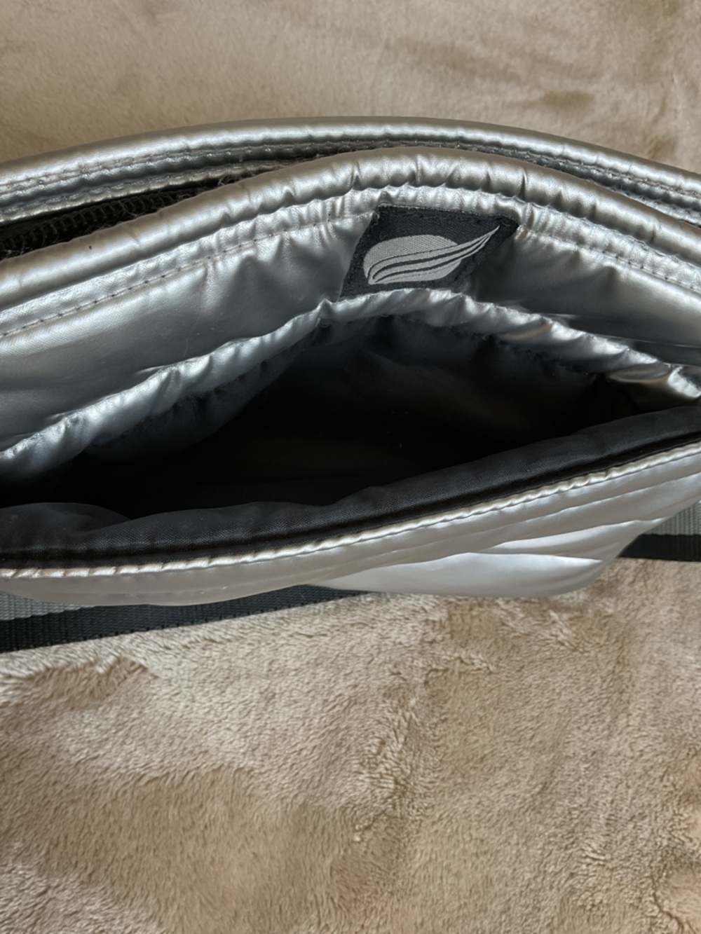 THINK ROYLN Silver Quilted Padded Crossbody Bag - Picture 6 of 7